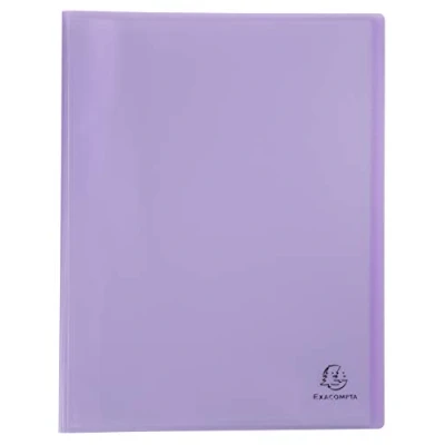 Image de Exacompta Réf. 88475E Paquet de 5 Protège documents Chromaline Pastel 40 pochettes cristal lisse 80 vues pour A4 dim 24 x 32 cm couverture en polypro recyclé translucide mauve