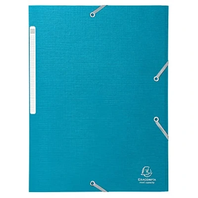 Image de Exacompta Réf. 55650E 1 chemise à élastiques Teksto pochette 3 rabats Maxi Capacity en carte enduite dimensions 24 x 32 cm pour documents au format A4 couleur aléatoire