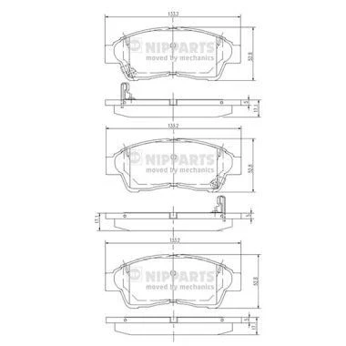 Image de Kit de plaquettes frein, frein à disque NIPPARTS J3602064