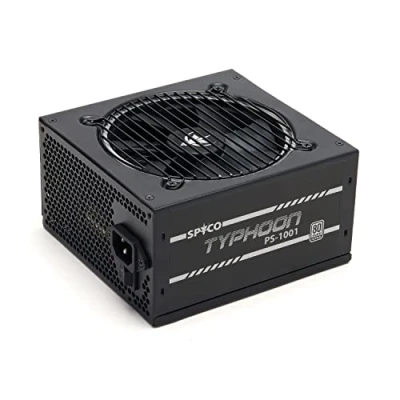 Image de SPYCO Typhoon PS 1001, Alimentation Gaming 1000W, 80 Plus Platinum, Full Modulaire, Ventilateur Super Silent, Condensateurs 105C, PCIe 5.0, ATX 12V v.3.0, DC Circuit, 1000W