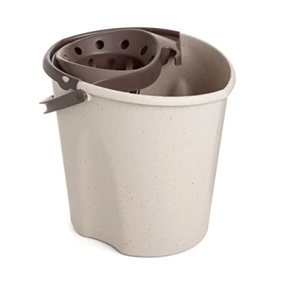 Image de TATAY Seau à vadrouille Ovale ECOHOME, polypropylène, sans BPA, raclette Pression, avec poignées. Fabriqué en Espagne. 100% matériaux recyclés, Couleur Beige. Dimensions: 34 x 28 30,5 cm 1104106