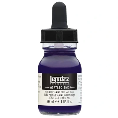 Image de Liquitex Professional Encre Acrylique Flacon Avec Pipette 30 ml Bleu Phtalocyanine (Nuance Rouge)