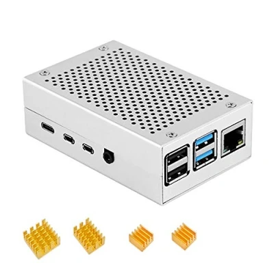 Image de ZkeeShop Boitier en Aluminium avec dissipateur Thermique Compatible pour Raspberry Pi 4 Modèle B (ne Pas Inclure Board) (Silver)