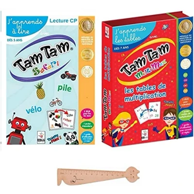 Image de Lot Tam Coffret Multimax + Safari CP Version Française 1 Règle Marque Page en Bois Blumie (Coffret CP)