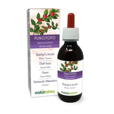 Image de Petit houx ou Fragon épineux (Ruscus aculeatus) racines Teinture Mère sans alcool Naturalma Extrait liquide gouttes 120 ml Complément alimentaire Végétalien végan