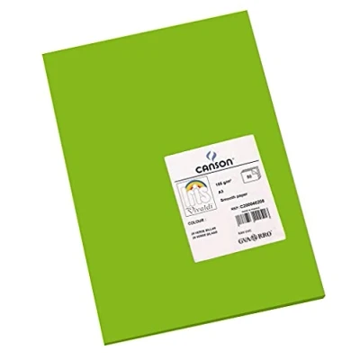 Image de CANSON Iris Vivaldi Paquet 50 feuilles de papier couleur A3 185g/m² Vert franc