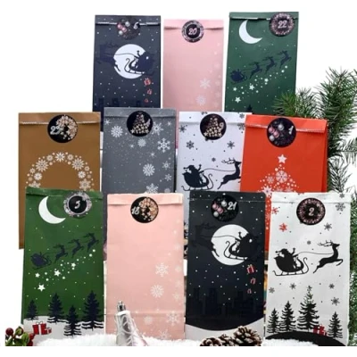 Image de endlosschenken Calendrier de l&#039;Avent à remplir soi même avec grands sacs en papier kraft 25