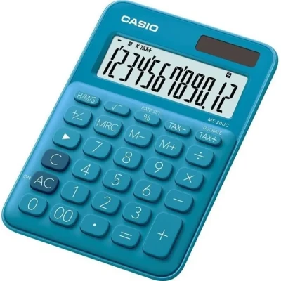 Image de CASIO Calculatrice de Bureau à 12 Chiffres MS 20UC BU S EC, Coloris Bleu