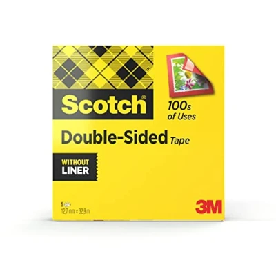 Image de Scotch Ruban Adhésif Double Face 1 Rouleau, 12 mm x 33 m Idéal pour le Bureau et l&#039;École