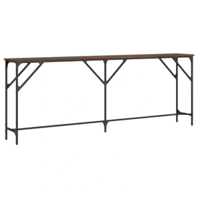 Image de vidaXL Table Console, d’Appoint avec Pieds Réglables, Bout de Canapé, Meuble d&#039;Entrée Salon, Industriel, Chêne Marron Bois d&#039;Ingénierie