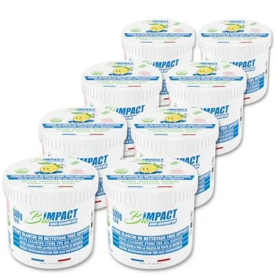 Image de Pierre blanche de nettoyage d&#039;argile 8X500g éponge incluse Nettoyant ménager certifié ECOCERT Fabriqué en France