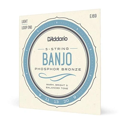 Image de D&#039;Addario EJ69 Jeu de cordes en Phosphor Bronze pour Banjo 5 9 20 Light