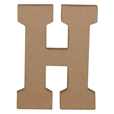 Image de Décopatch AC859C Un support en papier brun mâché 15,3x2,5x20 cm, Lettre majuscule H