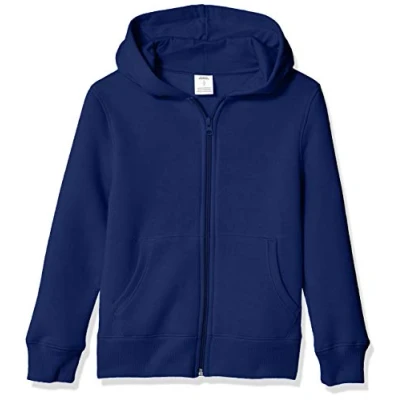 Image de Amazon Essentials Sweatshirts à Capuche en Polaire avec Fermeture Éclair Garçon, Bleu Marine, 4 Ans