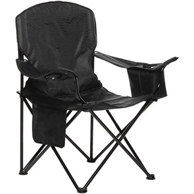 Image de Amazon Basics Chaise de camping avec poche isotherme, X Large, Noir