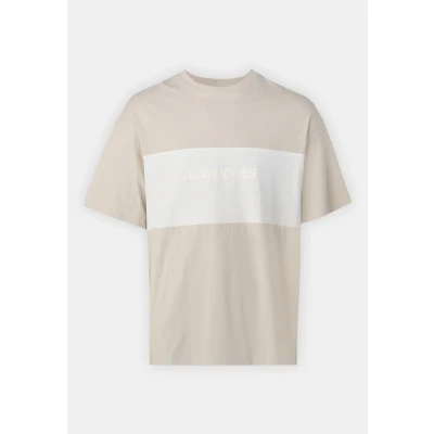 Image de Jack &amp; Jones Elegacy Blocking TEE Oneck Tshirt imprimé, Homme, Taille: Small, Moonbeam detail:blocking