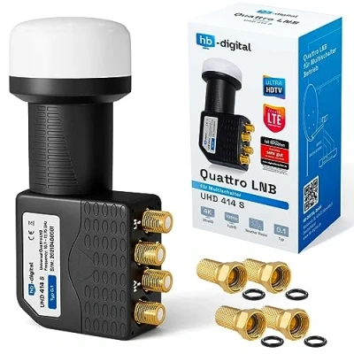 Image de LNB LNC Full HD TV 3D + Contacts or Kit de protection (extensible) en HB DIGITAL. avec prise F dorée offerte
