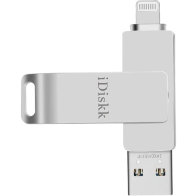 Image de clé USB iDiskk 128G Lightning pour iPhone, cle iPhone certifiée MFi de Stockage Externe Compatible avec iPad Mac et PC