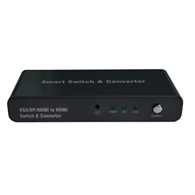 Image de Rotronic Roline 14013568 Convertisseur HDMI/VGA/DP vers HDMI avec Interrupteur Noir