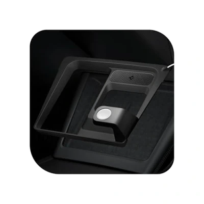 Image de Spigen Tesla Model 3 2024 Highland en 1 Station de Charge sans Fil, Hub Chargeur Induction pour Console Centrale, Gestion Facile des Câbles Accessoires Intérieurs
