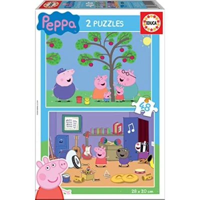 Image de Educa Lot de 2 Puzzles pour Enfants 48 pièces. Peppa Pig. Composé Grandes pièces Parfaitement finies. Recommandé à partir 4 Ans (15920)