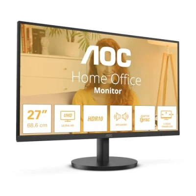 Image de AOC U27B3A Moniteur UHD 27 Pouces, Haut parleurs, HDR10 (3840x2160, 60 Hertz, HDMI 2.0, DisplayPort 1.4) Noir