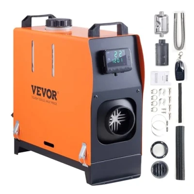 Image de VEVOR Chauffage Diesel Tout en Un Portable 12 V 8 kW 0,16 0,62 L/h Réchauffeur d&#039;Air 36 ℃ Réglable 20 25 m² Contrôle Intelligente LCD Télécommande Réservoir 5 L pour Bateau RV Auto Intérieur