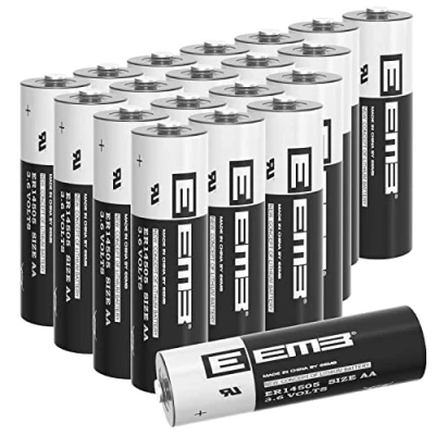 Image de EEMB ER14505 AA 3,6V Lithium Battery Li SOCL₂ Non Rechargeable SB AA11 LS14500 TL 5903 ER14500 2700mAh pour Compteur d&#039;électricité d&#039;eau Gaz PLC Équipement d&#039;installation Batterie générique (20)