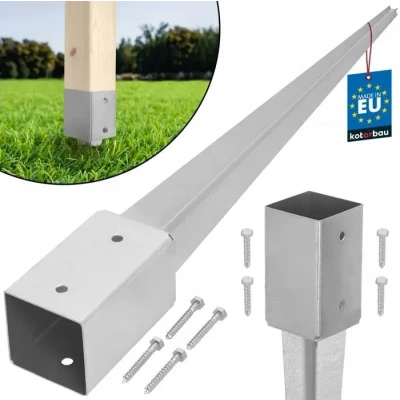 Image de Support de poteau à Enfoncer en acier galvanisé Piquet pour clôture 81 x mm Longueur 750 KOTARBAU®