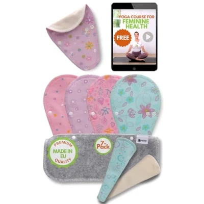 Image de Protege Slip STRING Lavable Bio Coton; Lot de 7 (S) Protège Reutilisable TANGA FABRIQUÉE EN UE; Serviette Hygiénique sans PUL; pour pertes blanches NE CONVIENT PAS les Règles