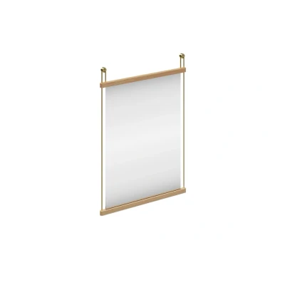 Image de Woud Suspended Miroir Small Chêne/Satin Laiton