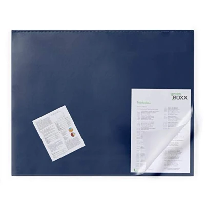 Image de Durable 720307 Sous main avec Rabat Transparent Format Bureau 65 x 52 cm Bleu