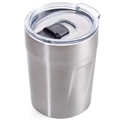 Image de TROIKA Gobelet isotherme pour expresso, café, boissons chaudes Espresso Doppio, isolation sous vide à double paroi max. 160 ml Couvercle (sans BPA) Fermeture glissière, anti éclaboussures