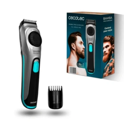 Image de Cecotec Barbier avec cadran de réglage Bamba PrecisionCare AllDrive Pro. 75 min d&#039;autonomie, 19 réglages 1 à 10 mm, lames en acier inoxydable revêtement titane et batterie au lithium
