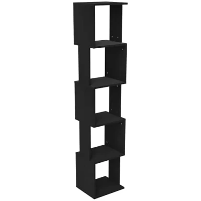 Image de HOMCOM Bibliothèque étagère de Rangement à 5 Niveaux Livres en Bois, Cube pour Salon, Bureau Domicile, 33 x 28 161 cm, Noir