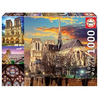 Image de Educa Puzzle de 1000 pièces pour Adultes CollagedDe Notre Dame. Comprend Fix Tail l&#039;accrocher Une Fois l&#039;assemblage terminé. À partir 14 Ans (18456)