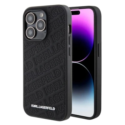 Image de CG MOBILE Karl Lagerfeld Coque rigide matelassée pour iPhone 15 Pro Max Noir