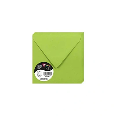 Image de Clairefontaine 5548C Paquet de 20 Enveloppes Gommées Format Carré 14x14cm 120g/m² Coloris Vert Menthe Invitation Evènements et Correspondance Gamme Pollen Papier Premium Lisse