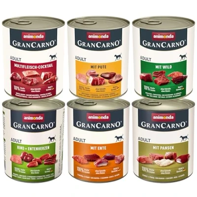 Image de GranCarno Variation II Nourriture Humide pour Chien 6 x 800 g sans céréales ni Sucre Chiens Adultes avec ingrédients charnels Frais