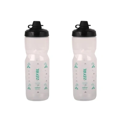 Image de ZEFAL Pack Sense Soft 80 No Mud Lot de Deux Bidons Velo et VTT Gourde Sport Souple Inodore Bidon Eau Sans BPA Tetine Silicone Translucide, 2 x 800 ml