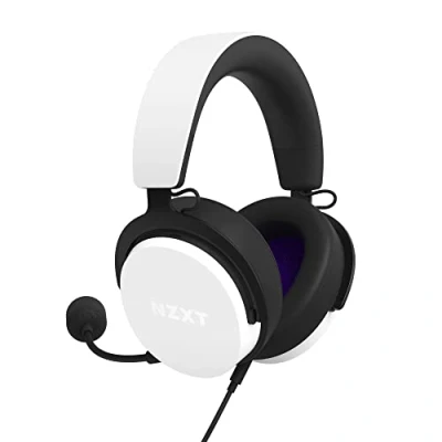 Image de NZXT Relay Casque PC gaming filaire AP WCB40 W2 Blanc Certifié Hi Res Audio Son surround DTS Headphone:X Léger &amp; Confortable Micro amovible Compatible logiciel CAM