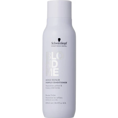 Image de Schwarzkopf Professional BLONDME Bond Repair Purple Conditioner Après Shampooing Neutraliser Sous Tons Jaunes Cheveux Colorés Éclaircis Décolorés Profondément Nourrissant Et Démêlant 250 ml