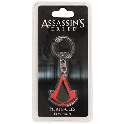 Image de ABYstyle ASSASSIN&#039;S CREED Porte clés &quot;Crest&quot;, Noir, Rouge.