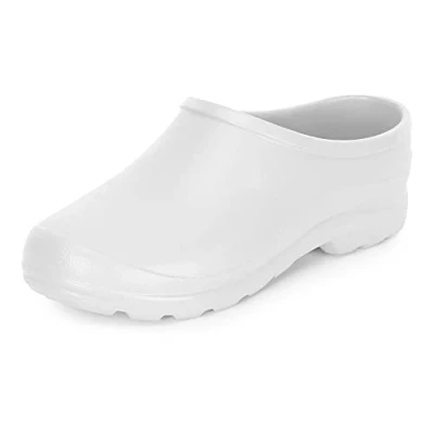 Image de Ladeheid Sabots de Jardin Légers pour Femmes et Hommes en EVA Confortables Pantoufles LADW001 (Blanc, 42 EU)