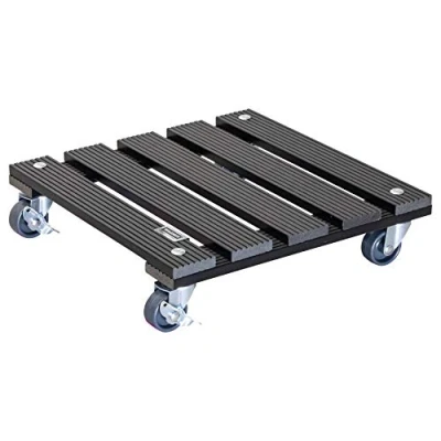 Image de WAGNER Support à roulettes pour Pot de Fleur WPC 29 x 7,5 cm I intérieur + extérieur Roule en FSC® Composite Bois Plastique, Anthracite, 2 Freins Capacité Charge 80 kg 20052001