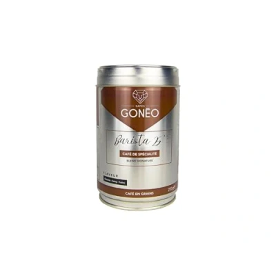 Image de CAFÉS GONÉO Café En Grains Barista 25&#039; 100% Arabica Notes de Chocolat Praliné &amp; Coing Doux et Gourmand Idéal pour Moments Détente 250 g