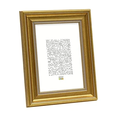Image de Deknudt Frames S45HA1 Cadre Photo avec Filet Résine Doré/Perlé 24 x 30 cm
