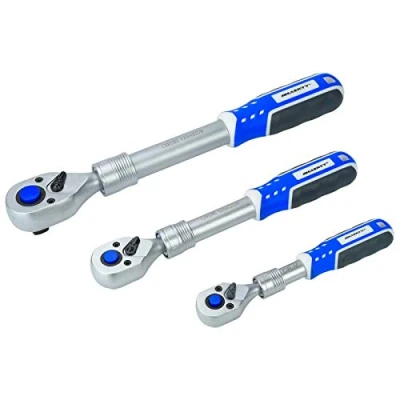 Image de Haskyy 1/2&quot; + 3/8&quot; 1/4&quot; Jeu de cliquet télescopique I réversible extensible denture fine