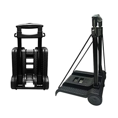Image de Chariot à Main Pliant, avec Roues en PVC résistantes l&#039;usure et silencieuse, Timon réglable, capacité 40 kg Poids léger (1,4 kg), Utilitaire Compact, Robuste Portable