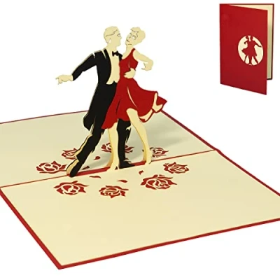 Image de LINPopUp®, LIN17541, Pop Up cartes &quot;Danseur&quot;, carte d&#039;anniversaire,cartes 3D danse, cours de cadeau invitation fête N295